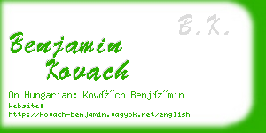 benjamin kovach business card